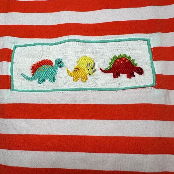 Smock it Like it’s Hot Dino Short Romper 3t - Picture 2 of 4